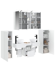 Set di mobili per il bagno Montaggio a parete 6 pcs Bianco 2