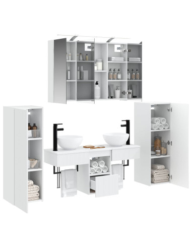 Set di mobili per il bagno Montaggio a parete 6 pcs Bianco