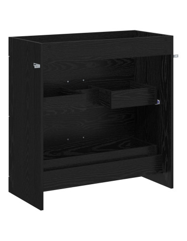 Mobiletto da Bagno Sotto Lavabo Rovere Nero 78,5 x 37,5 x 81 cm