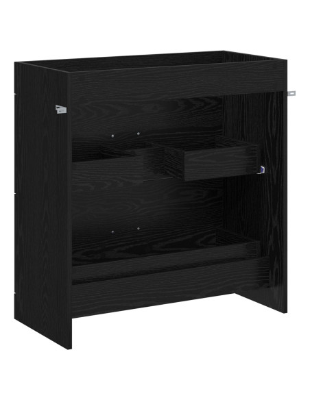 Mobiletto da Bagno Sotto Lavabo Rovere Nero 78,5 x 37,5 x 81 cm