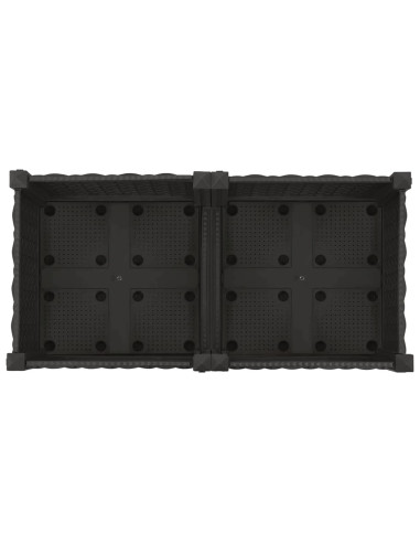 Vaso da Giardino con Ruote Nero 80 x 40 x 29 cm PP