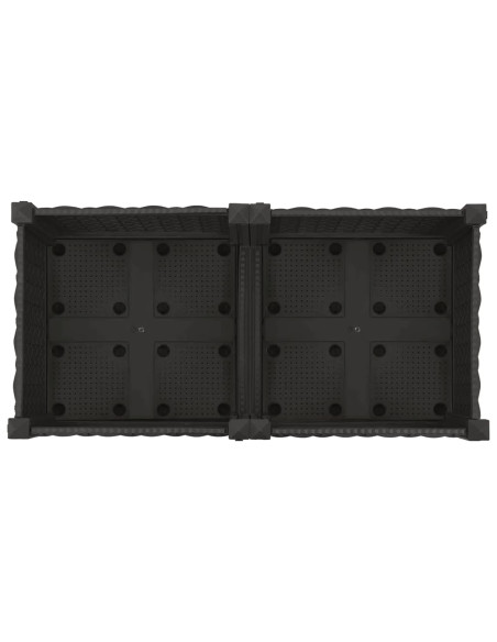 Vaso da Giardino con Ruote Nero 80 x 40 x 29 cm PP