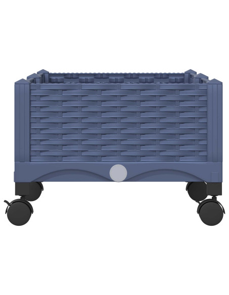 Vaso da Giardino con Ruote Blu Grigio 80 x 40 x 33 cm PP