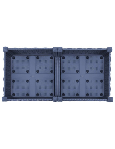 Vaso da Giardino con Ruote Blu Grigio 80 x 40 x 33 cm PP