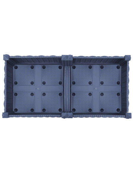 Vaso da Giardino con Ruote Blu Grigio 80 x 40 x 33 cm PP