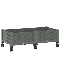 Vaso da Giardino con Ruote Grigio Chiaro 80 x 40 x 33 cm PP 2