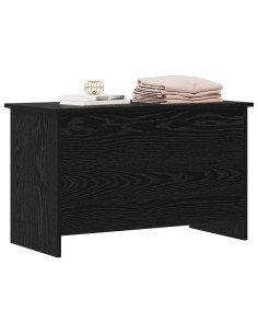 Cassa di stoccaggio Rovere Nero 80 x 40 x 50 cm 2