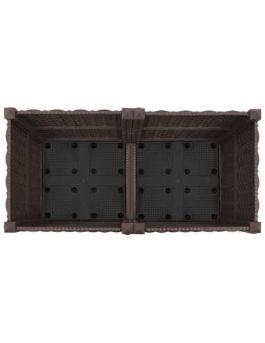 Vaso da Giardino con Ruote Marrone 80 x 40 x 44 cm PP