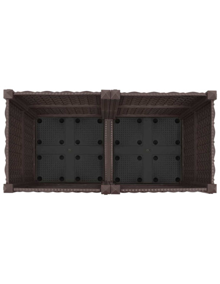 Vaso da Giardino con Ruote Marrone 80 x 40 x 44 cm PP