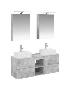 Set di mobili per il bagno 5 pcs Grigio Cemento