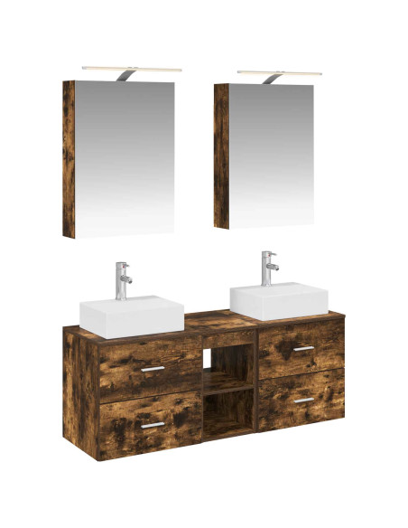 Set di mobili per il bagno 5 pcs Rovere Fumo