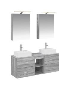 Set di mobili per il bagno 5 pcs Sonoma grigio