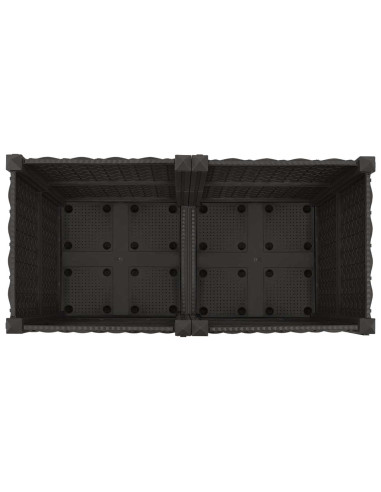 Vaso da Giardino con Ruote Nero 80 x 40 x 44 cm PP