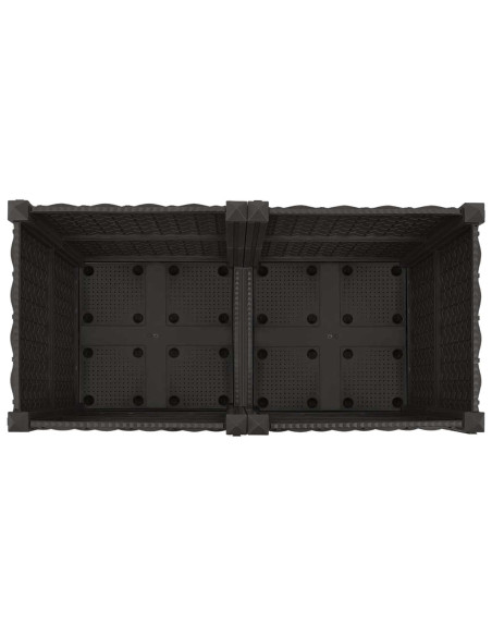 Vaso da Giardino con Ruote Nero 80 x 40 x 44 cm PP