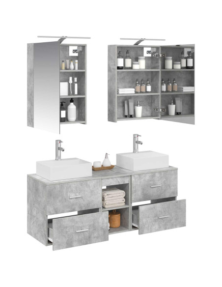 Set di mobili per il bagno 5 pcs Grigio Cemento