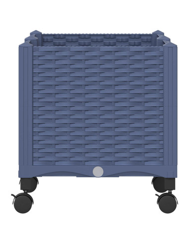 Vaso da Giardino con Ruote Blu Grigio 80 x 40 x 48 cm PP