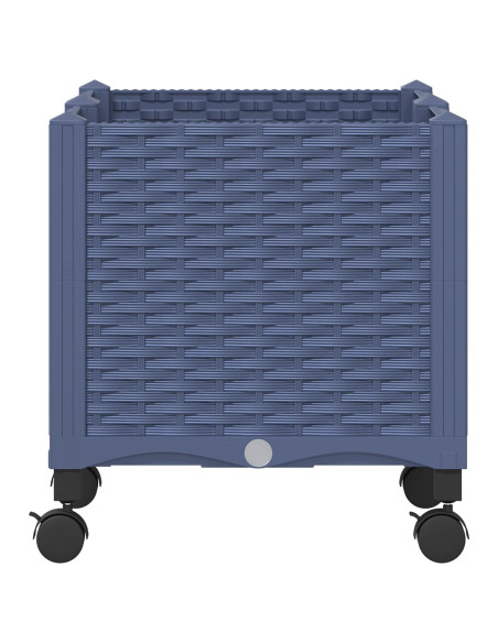 Vaso da Giardino con Ruote Blu Grigio 80 x 40 x 48 cm PP
