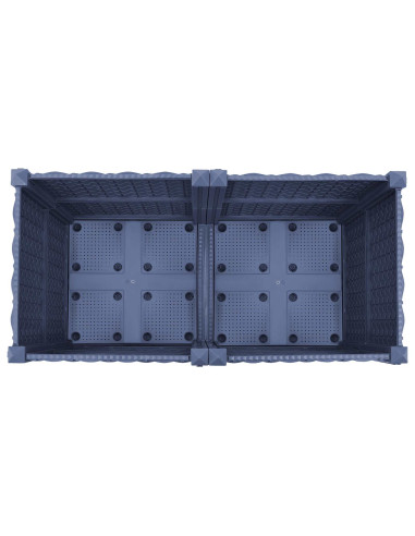 Vaso da Giardino con Ruote Blu Grigio 80 x 40 x 48 cm PP