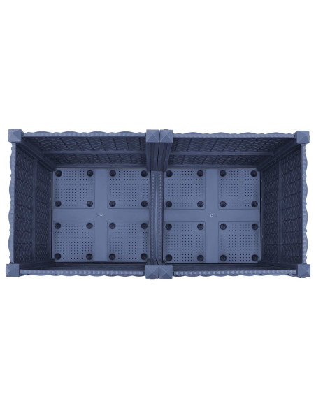 Vaso da Giardino con Ruote Blu Grigio 80 x 40 x 48 cm PP