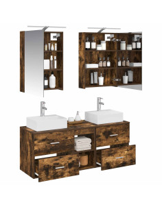 Set di mobili per il bagno 5 pcs Rovere Fumo 2