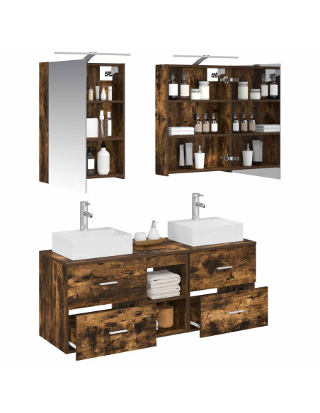 Set di mobili per il bagno 5 pcs Rovere Fumo