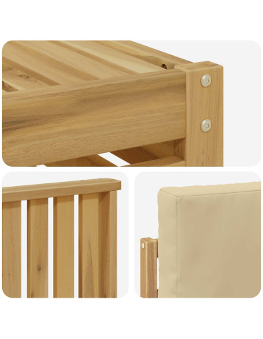 Set di divani da esterno 5 pcs Bianco e Beige Poliestere