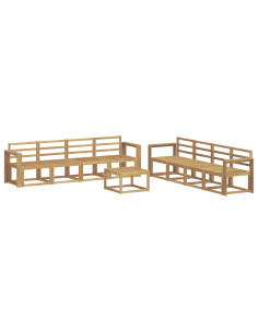 Set di divani da esterno 9 pcs Bianco 59 x 59 x 37 cm 2