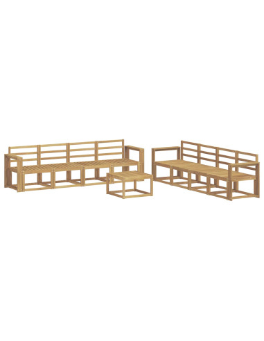 Set di divani da esterno 9 pcs Bianco 59 x 59 x 37 cm