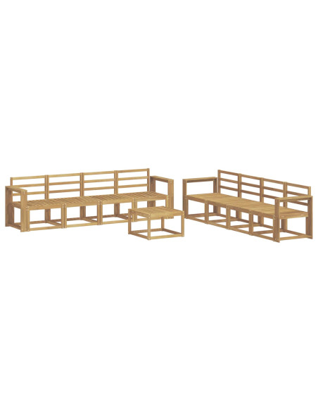 Set di divani da esterno 9 pcs Bianco 59 x 59 x 37 cm