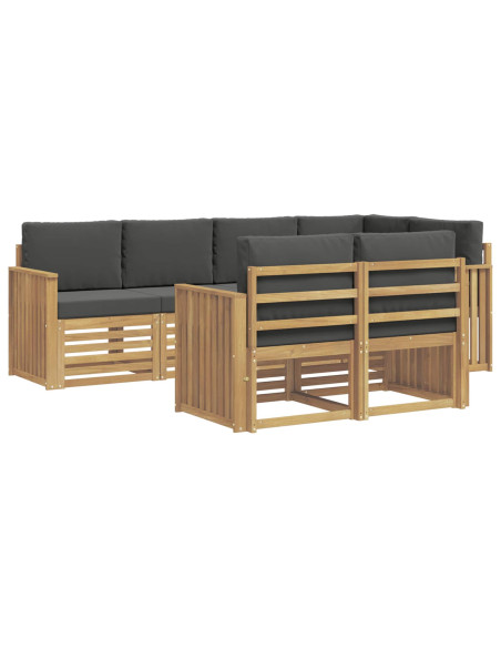 Set di divani da esterno 7 pcs Bianco e Antracite