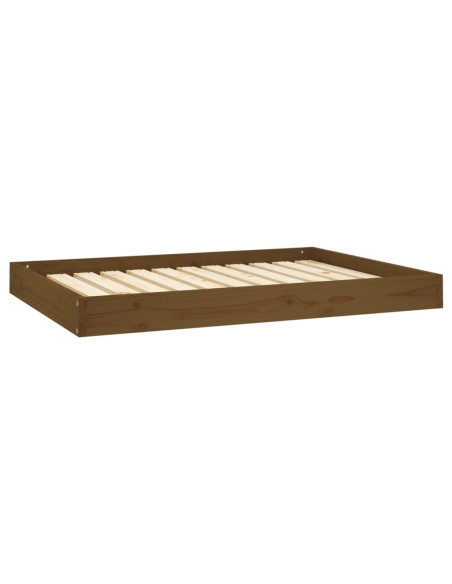 Cuccia per Cani Ambrata 101,5x74x9 cm in Legno Massello di Pino