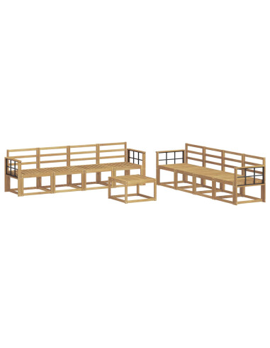 Set di divani da esterno 9 pcs Bianco 59 x 59 x 37 cm