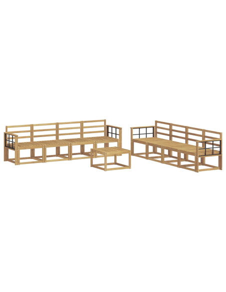 Set di divani da esterno 9 pcs Bianco 59 x 59 x 37 cm
