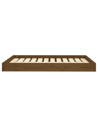 Cuccia per Cani Ambrata 101,5x74x9 cm in Legno Massello di Pino