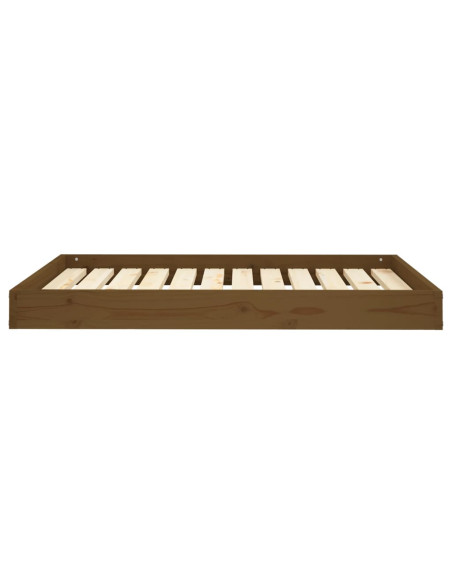 Cuccia per Cani Ambrata 101,5x74x9 cm in Legno Massello di Pino