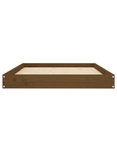 Cuccia per Cani Ambrata 101,5x74x9 cm in Legno Massello di Pino