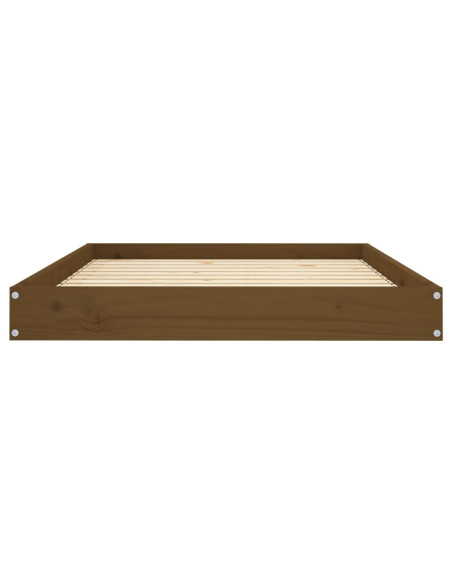 Cuccia per Cani Ambrata 101,5x74x9 cm in Legno Massello di Pino