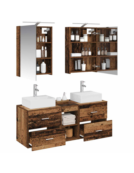 Set di mobili per il bagno 5 pcs Legno antico