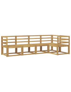 Set di divani da esterno 5 pcs Bianco Legno di Acacia Massello 2