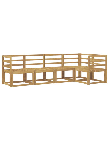Set di divani da esterno 5 pcs Bianco Legno di Acacia Massello