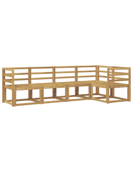 Set di divani da esterno 5 pcs Bianco Legno di Acacia Massello