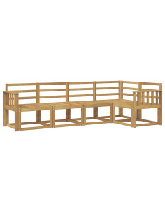 Set di divani da esterno 5 pcs Bianco Legno di Acacia Massello 2