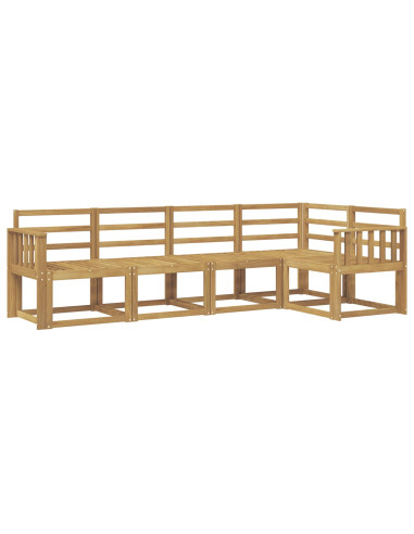 Set di divani da esterno 5 pcs Bianco Legno di Acacia Massello