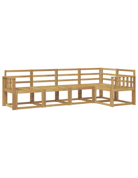 Set di divani da esterno 5 pcs Bianco Legno di Acacia Massello