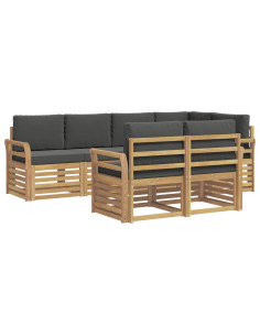 Set di divani da esterno 7 pcs Bianco e Antracite 2