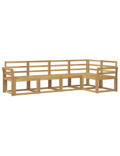 Set di divani da esterno 5 pcs Bianco Legno di Acacia Massello 2