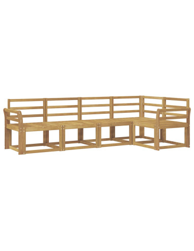 Set di divani da esterno 5 pcs Bianco Legno di Acacia Massello
