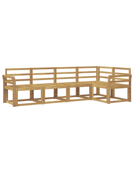 Set di divani da esterno 5 pcs Bianco Legno di Acacia Massello