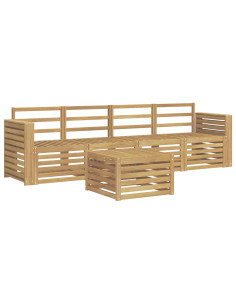 Set di divani da esterno 5 pcs Bianco Legno di Acacia Massello 2