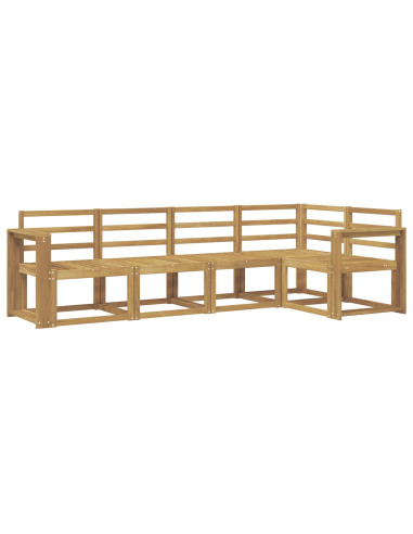 Set di divani da esterno 5 pcs Bianco Legno di Acacia Massello